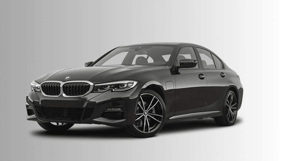2022 BMW 3 Series front three-quarter view showing LED headlights and grille design