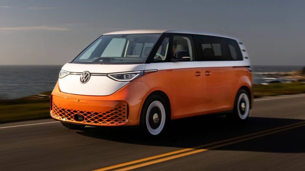 2022 Volkswagen ID. Buzz Cargo electric van front view in two-tone exterior design