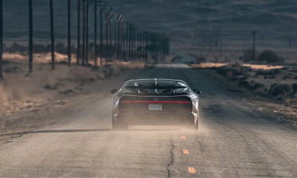 2022 Bugatti Chiron Super Sport rear view highlighting tail design and exhaust layout