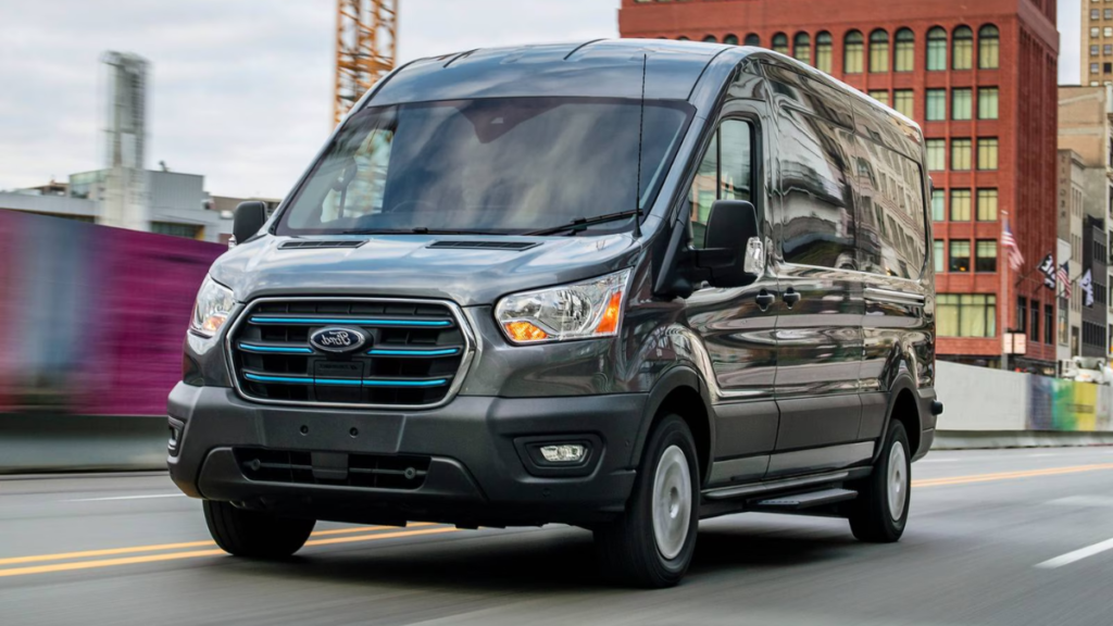 2022 Ford E Transit driving on the road