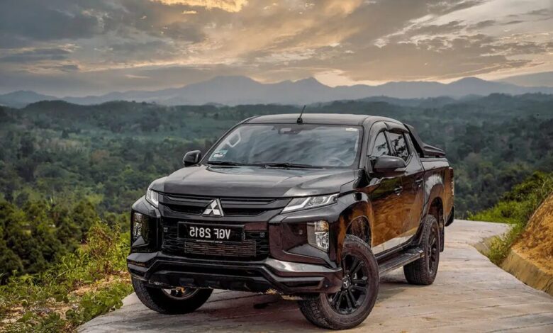 2023 Mitsubishi Triton GLS front view showcasing its rugged design and bold pickup styling
