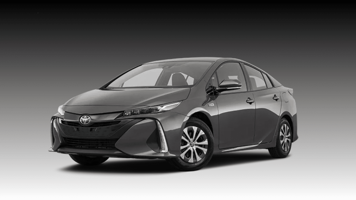 2022 Toyota Prius Prime front three-quarter view showing LED headlights and dual-wave grille design
