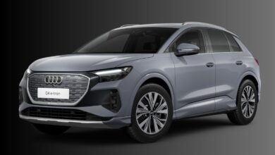 2023 Audi Q4 Sportback e-tron front view with LED headlights and signature Audi grille