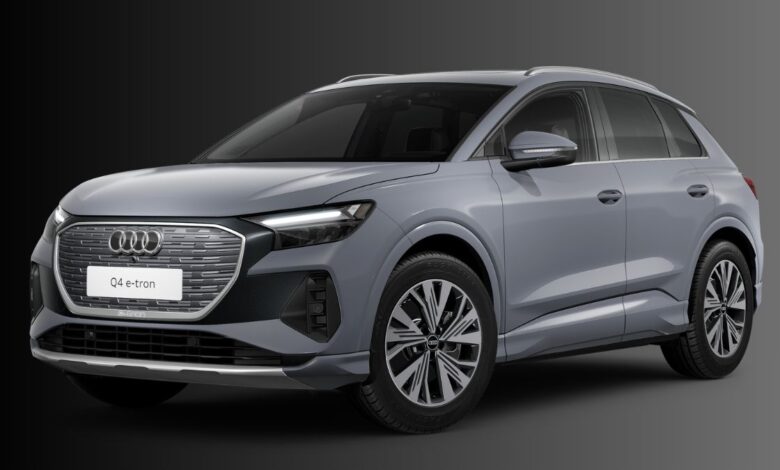 2023 Audi Q4 Sportback e-tron front view with LED headlights and signature Audi grille