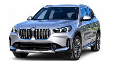 2023 BMW X1 luxury compact SUV front view in silver exterior finish