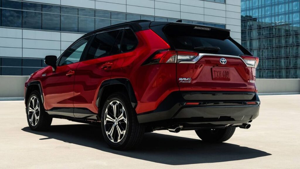 Toyota RAV4 Prime rear design with LED taillights and sporty bumper styling
