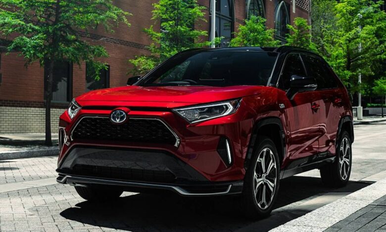 Toyota RAV4 Prime front view showcasing bold grille and LED headlights