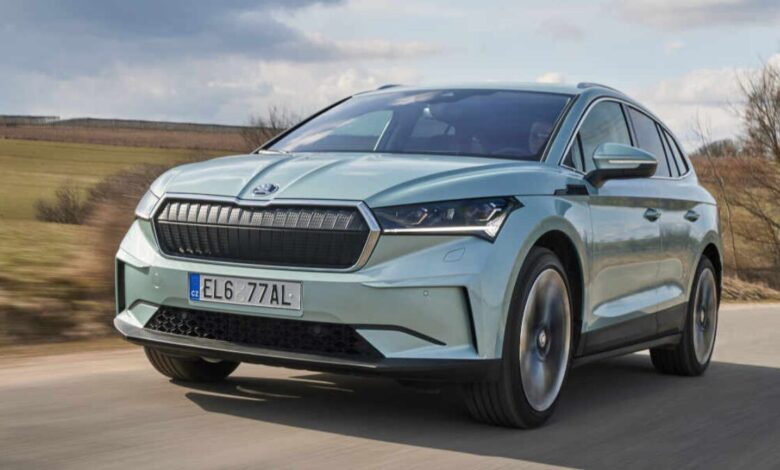 Skoda Enyaq iV 2023 driving front view