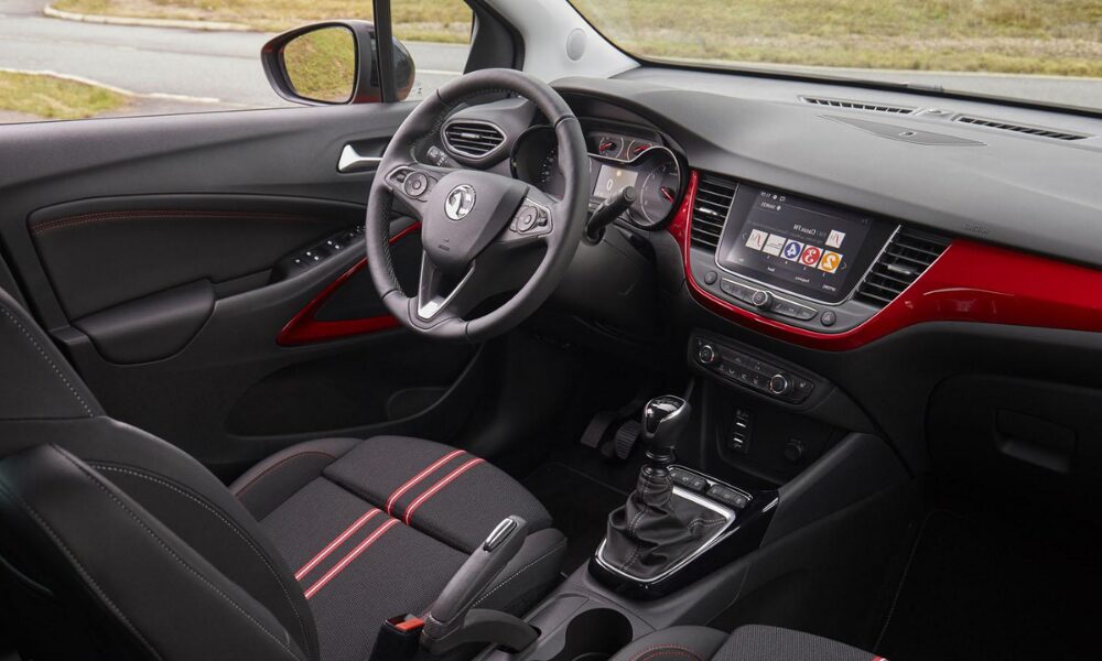 2023 Vauxhall Crossland interior with touchscreen infotainment system and practical cabin layout