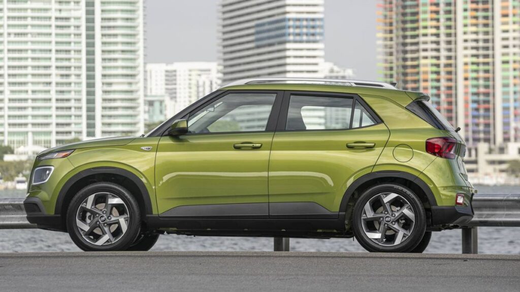 2023 Hyundai Venue side profile on the road