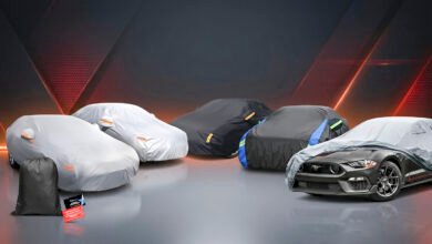 Five car covers from EzyShade, NEVERLAND, Avecrew, Kayme, and GUNHYI featured in a comparison of vehicle protection options.