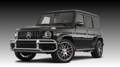 2022 Mercedes-Benz G-Class front view showcasing its iconic boxy design, LED headlights, and luxury SUV styling