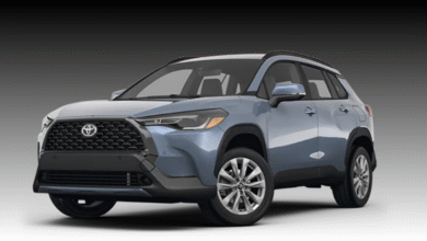 2022 Toyota Corolla Cross front view, horseshoe grille and LED headlights