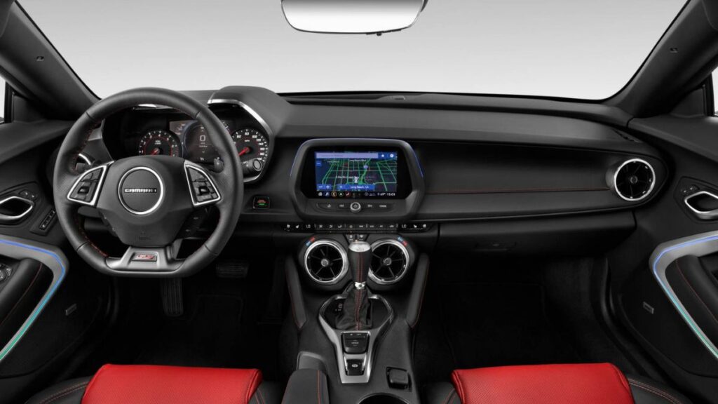 2022 Chevrolet Camaro interior showing dashboard and infotainment screen