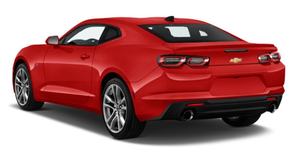 2022 Chevrolet Camaro rear view showing taillights and spoiler