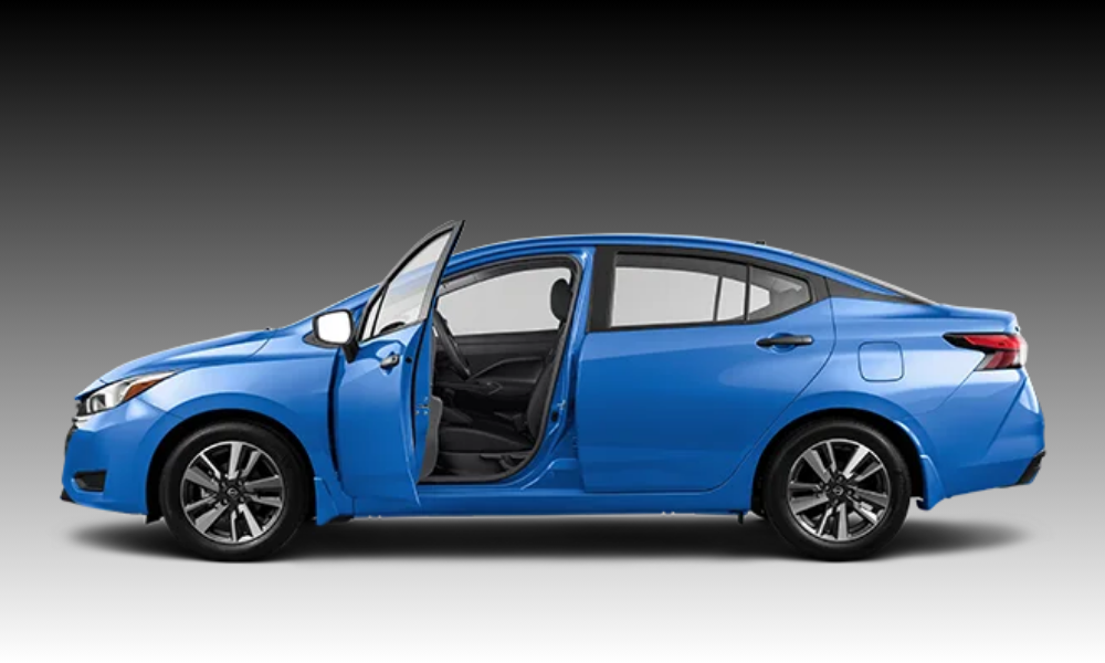 2023 Nissan Versa side profile, aerodynamic lines and compact footprint.