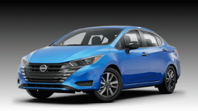 2023 Nissan Versa front view, updated grille and sleek headlights.