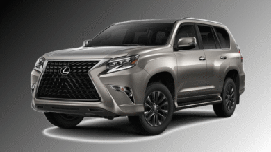 2023 Lexus GX front view showcasing luxury SUV styling and signature spindle grille