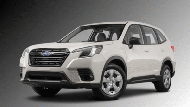 2023 Subaru Forester front view showcasing rugged styling and standard all-wheel drive capability
