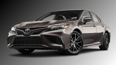 2023 Toyota Camry exterior front view showing its midsize sedan design and updated styling.