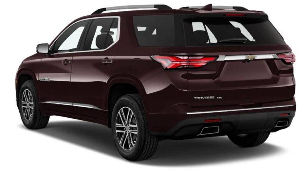 2023 Chevrolet Traverse rear view featuring LED taillights and power liftgate design