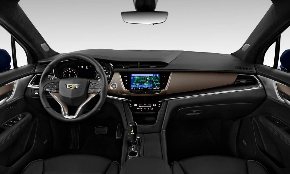2022 Cadillac XT6 SUV interior showing dashboard layout, premium materials, and seating design