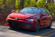 2025 Volkswagen Golf GTI front view with LED headlights
