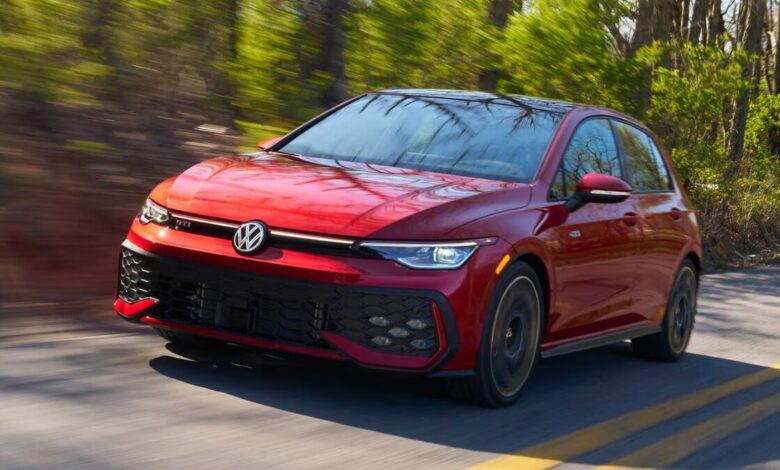 2025 Volkswagen Golf GTI front view with LED headlights