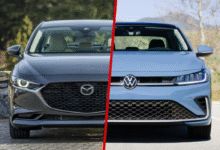 Mazda 3 2024 vs Volkswagen Jetta 2024 – two stylish compact sedans compared.