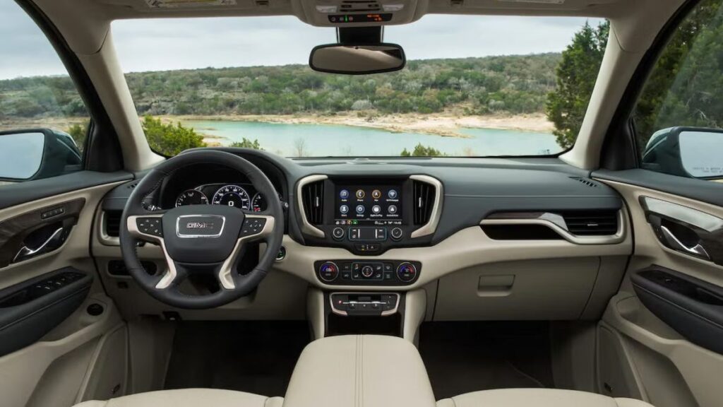2024 GMC Terrain interior, spacious cabin and large touchscreen.