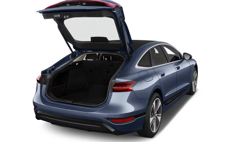 2025 Audi A6 Sportback e-tron cargo area with spacious hatchback trunk.
