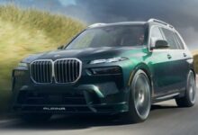 2025 BMW Alpina XB7 front view showcasing signature Alpina grille and performance styling