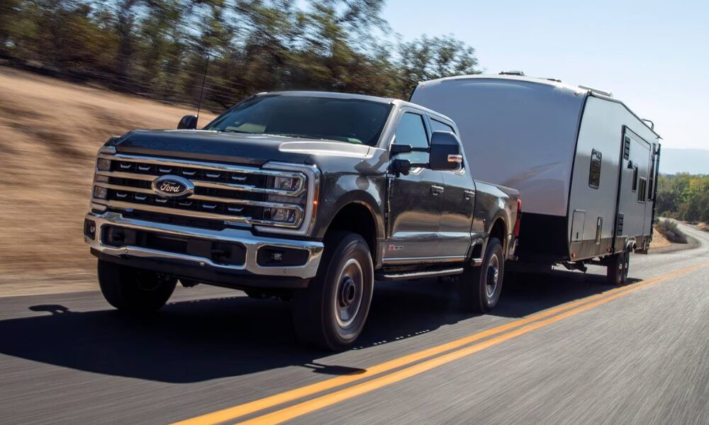 2025 Ford F-250 Super Duty front exterior view with updated grille and LED headlights