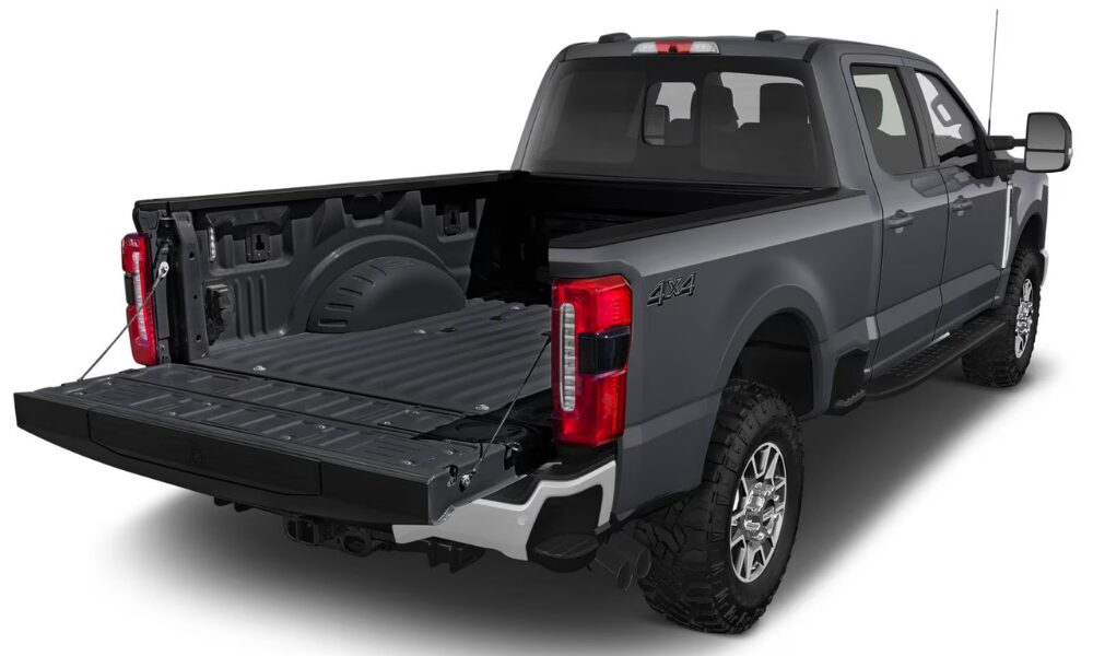2025 Ford F-250 Super Duty cargo bed area with tie-down points and durable lining