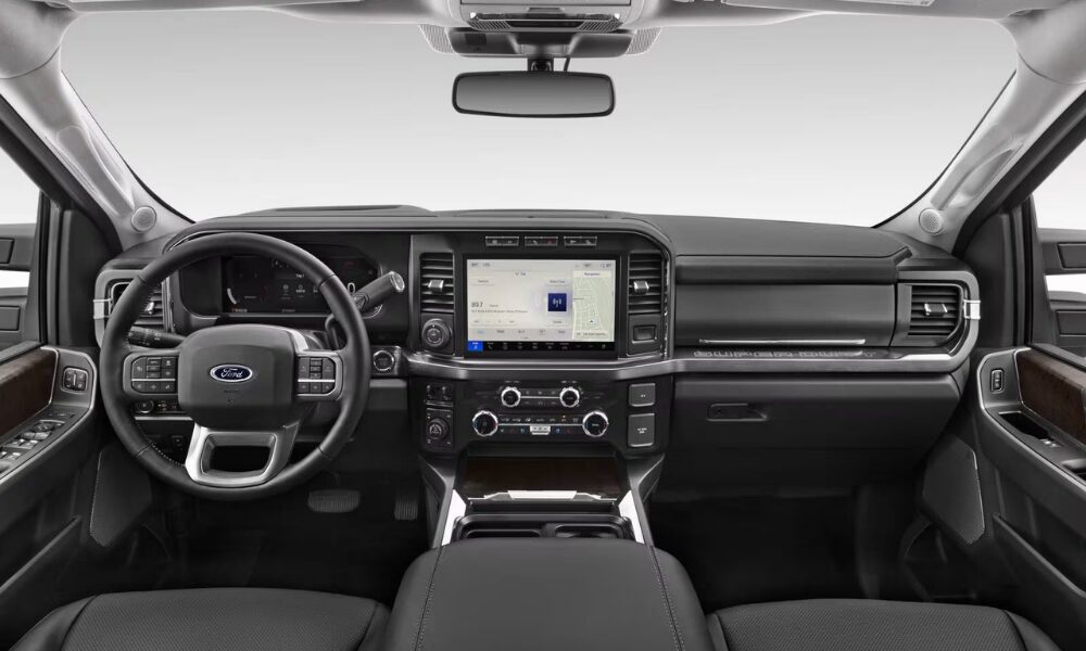 2025 Ford F-250 Super Duty interior cabin with touchscreen display and premium materials