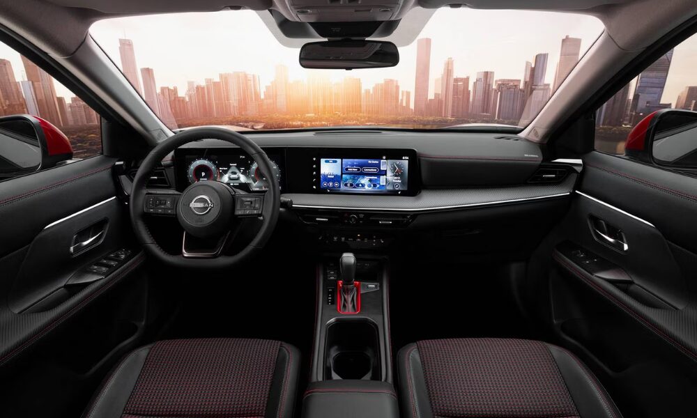 2025 Nissan Kicks interior with dual screens, upgraded materials and comfortable seating