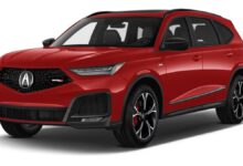 A front view of the 2026 Acura MDX Type S showing a sporty grille.