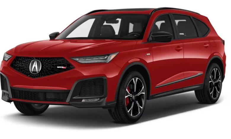 A front view of the 2026 Acura MDX Type S showing a sporty grille.