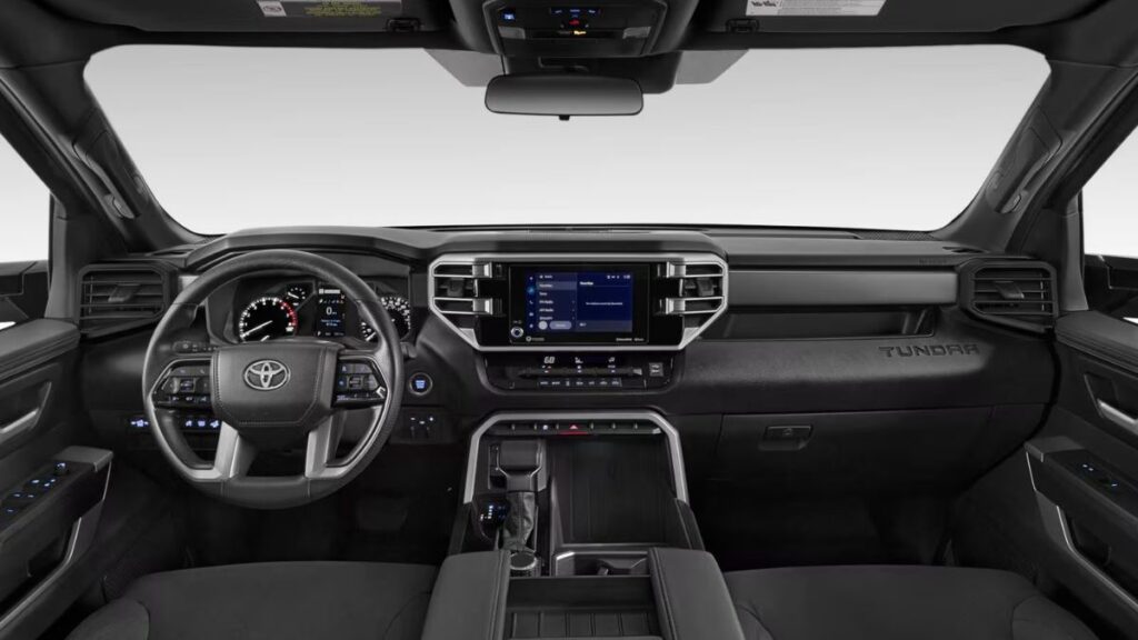 2026 Toyota Tundra interior, 14-inch touchscreen and premium materials.
