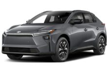 2026 Toyota bZ electric SUV front view showcasing modern design and LED headlights