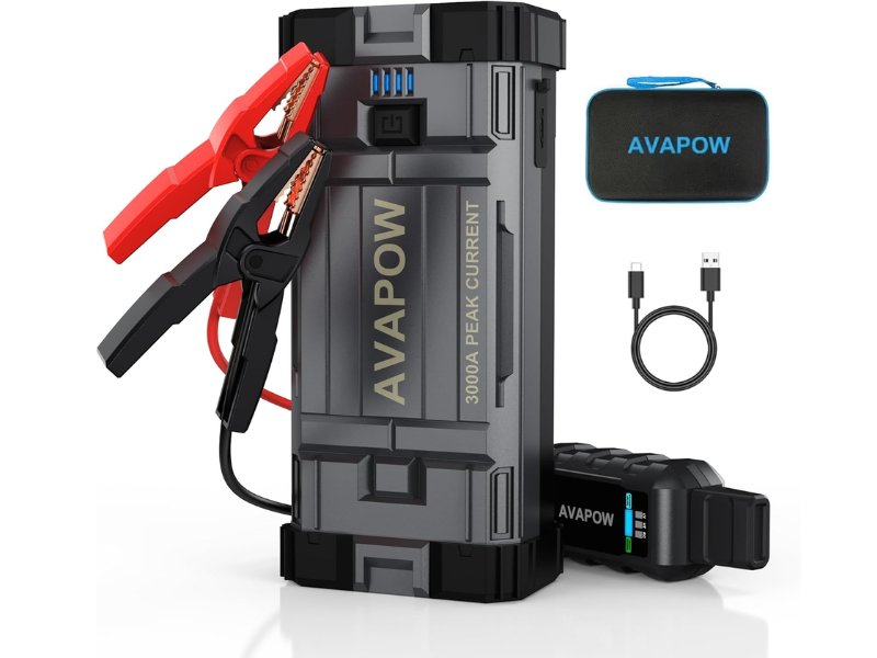 AVAPOW 3000A jump starter highlighted as one of the best car accessories 2025 for emergencies