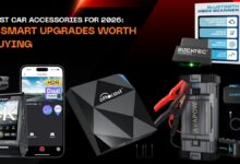 Top best car accessories 2026 including dash cam, CarPlay adapter, jump starter, OBD2 scanner, and SUV air mattress