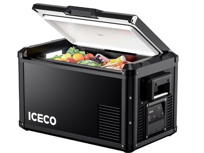 ICECO VL35 ProS 12V portable refrigerator with SECOP compressor, 37 quart capacity.