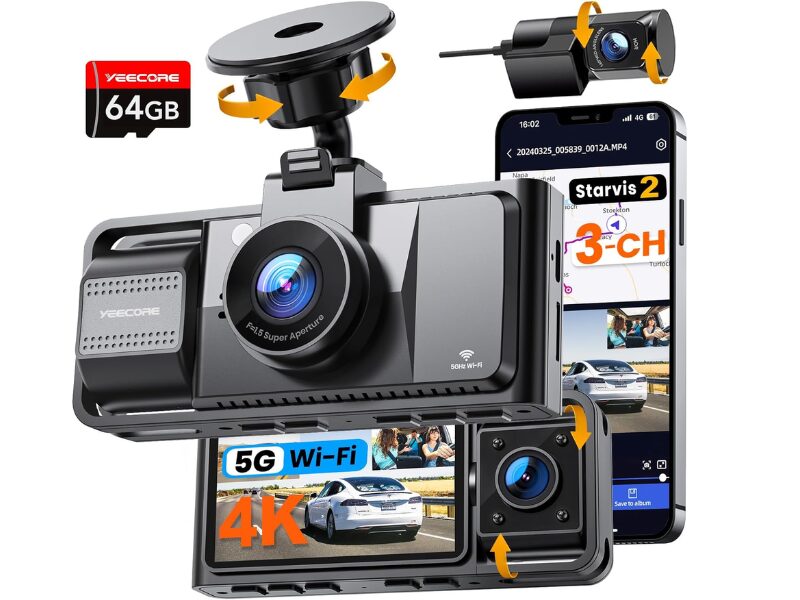 Digital HDR rear camera providing smooth, clear footage with advanced noise reduction.