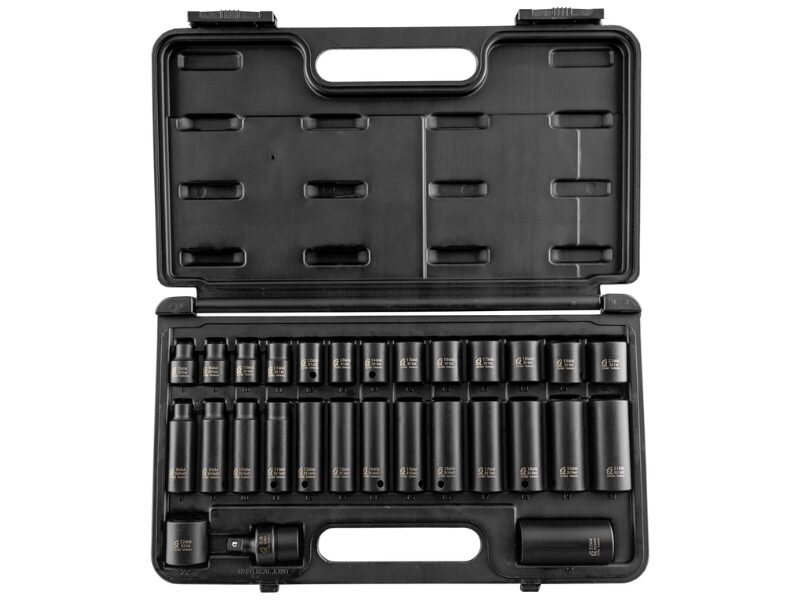 SUNEX 29-Piece Master Impact Socket Set with chrome molybdenum sockets