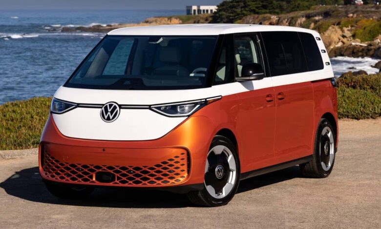 2022 Volkswagen ID. Buzz Cargo electric van front view in two-tone exterior design
