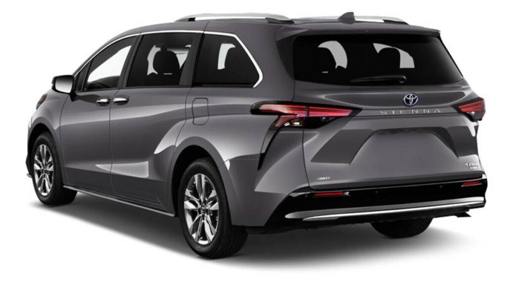 2023 Toyota Sienna rear view with distinctive taillights and cargo-friendly design