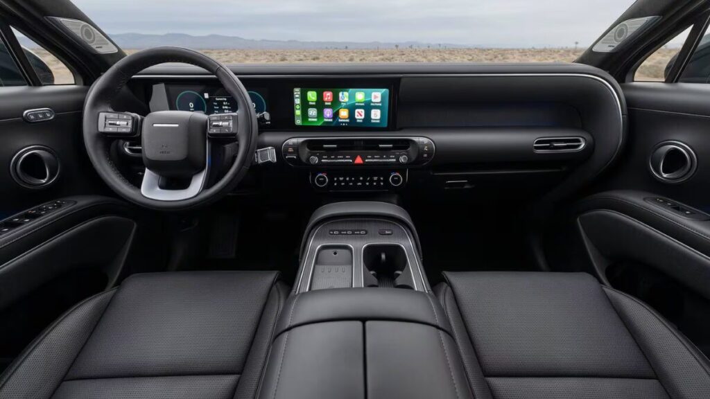 Spacious cargo space inside the Palisade SUV