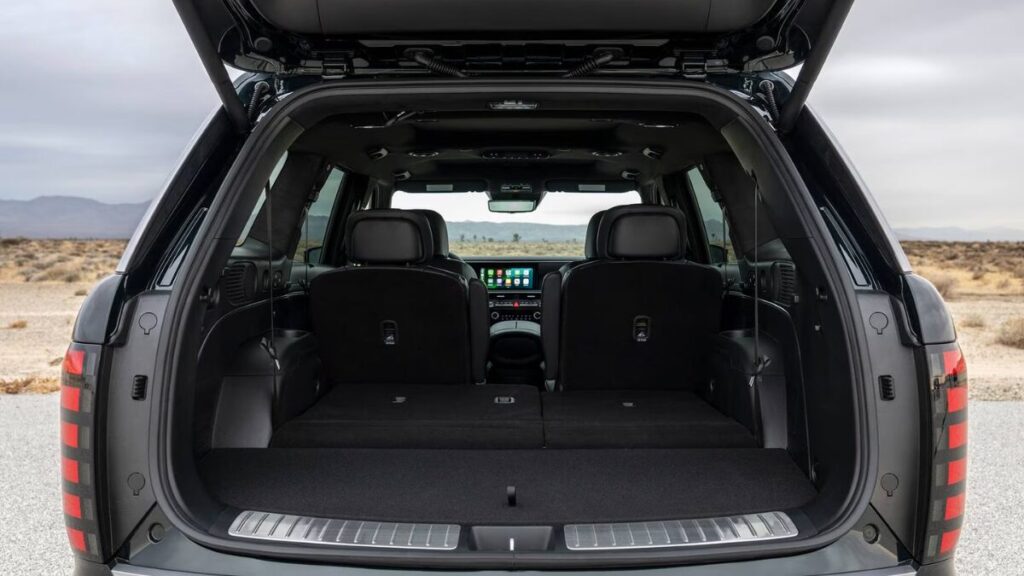 2026 Hyundai Palisade Hybrid cargo area and rear storage space