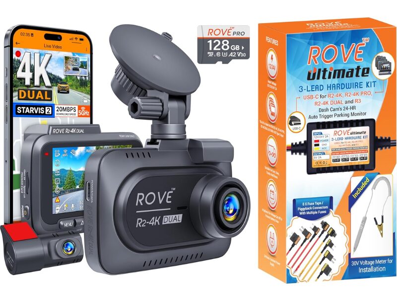 3. ROVE R2-4K Dual Dash Cam Balanced Everyday Protection
